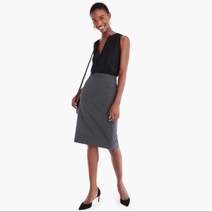 J.Crew | 2P | Charcoal Pencil Skirt in Stretch Wool